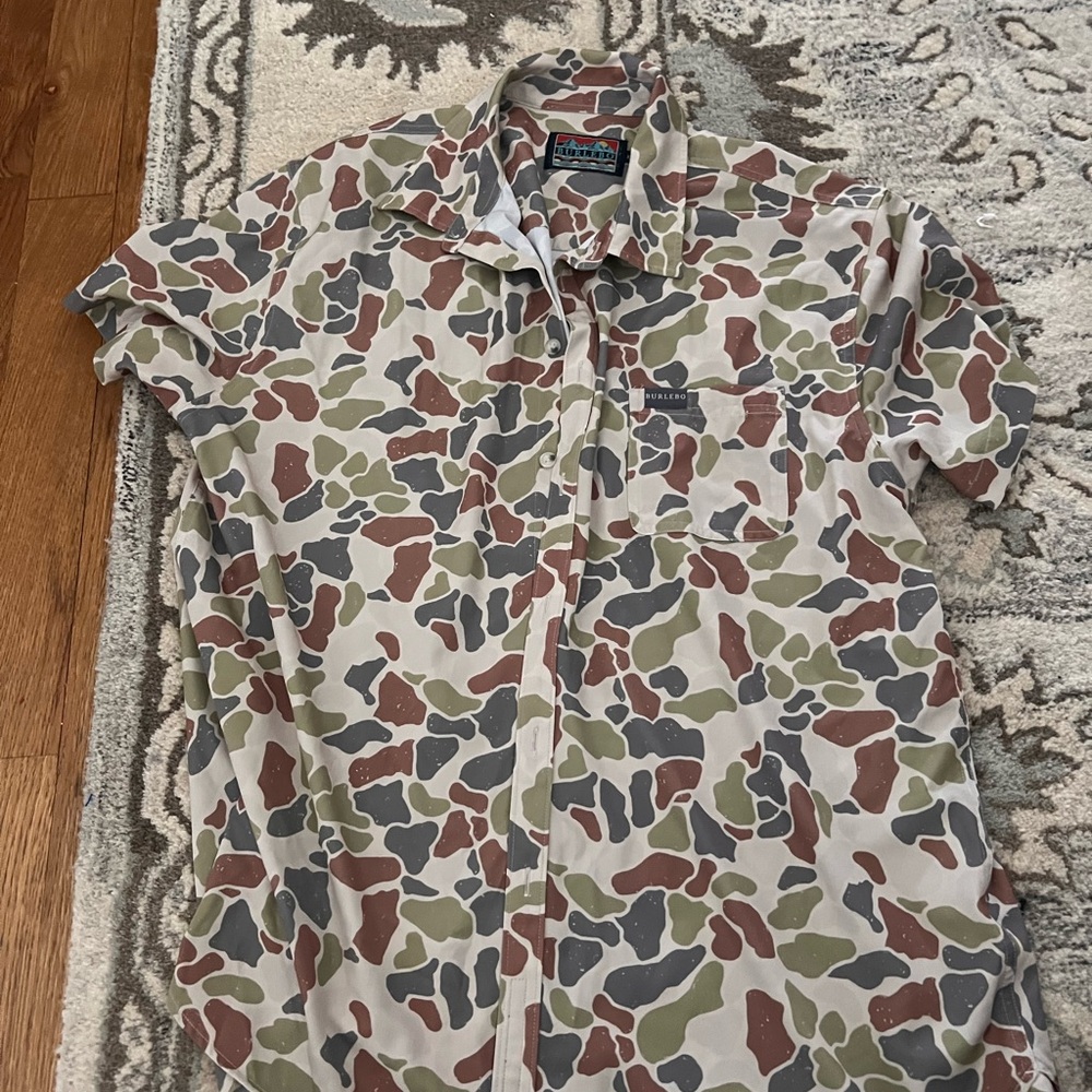 Burlebo camo button up XL- new without tags
